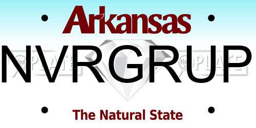 NVRGRUP Arkansas License Plate
