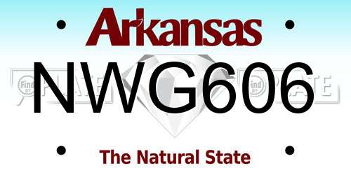 NWG606 Arkansas License Plate