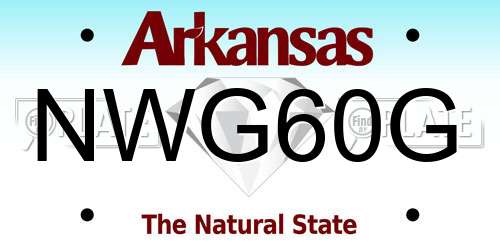 NWG60G Arkansas License Plate