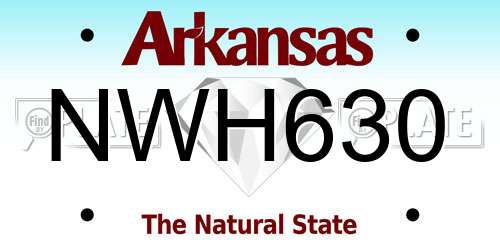 NWH630 Arkansas License Plate