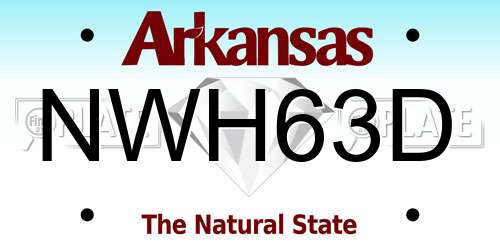NWH63D Arkansas License Plate