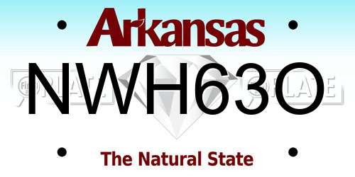 NWH63O Arkansas License Plate