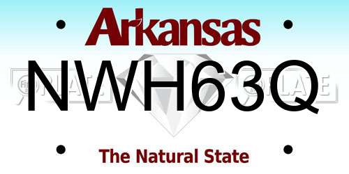 NWH63Q Arkansas License Plate