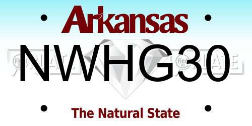 NWHG30 Arkansas License Plate