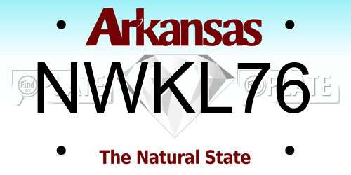 NWKL76 Arkansas License Plate