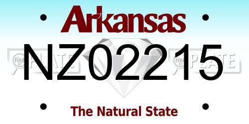 NZ02215 Arkansas License Plate