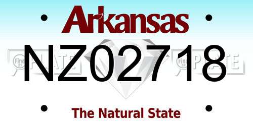 NZ02718 Arkansas License Plate