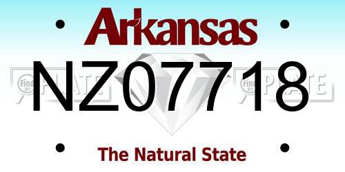 NZ07718 Arkansas License Plate