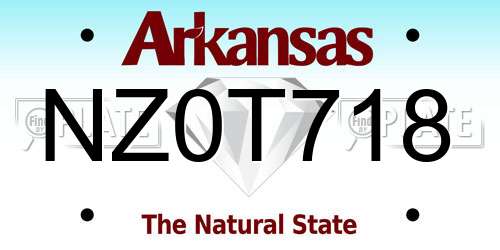 NZ0T718 Arkansas License Plate