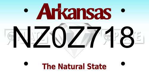 NZ0Z718 Arkansas License Plate
