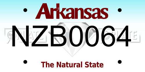 NZB0064 Arkansas License Plate
