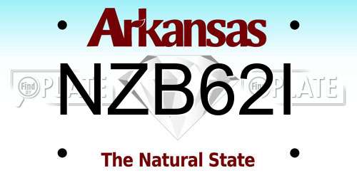 NZB62I Arkansas License Plate