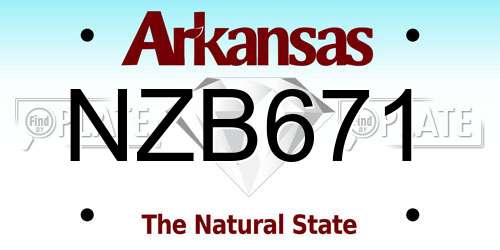 NZB671 Arkansas License Plate