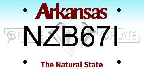 NZB67I Arkansas License Plate