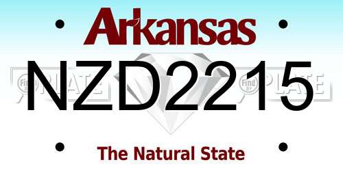 NZD2215 Arkansas License Plate