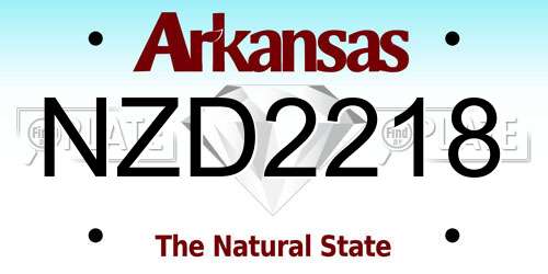 NZD2218 Arkansas License Plate