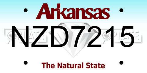 NZD7215 Arkansas License Plate