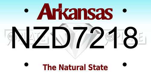 NZD7218 Arkansas License Plate