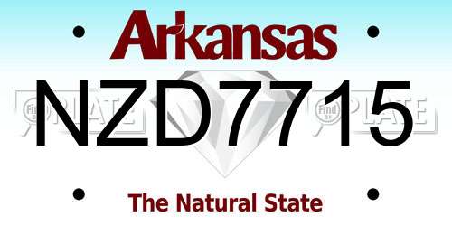 NZD7715 Arkansas License Plate