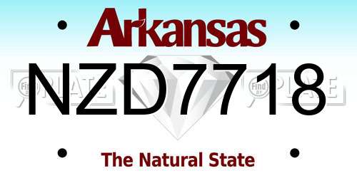 NZD7718 Arkansas License Plate