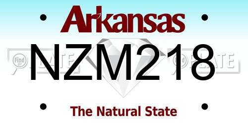 NZM218 Arkansas License Plate
