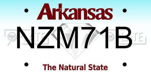 NZM71B Arkansas License Plate