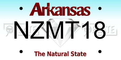 NZMT18 Arkansas License Plate