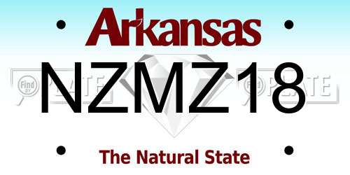 NZMZ18 Arkansas License Plate