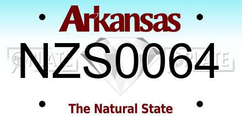 NZS0064 Arkansas License Plate