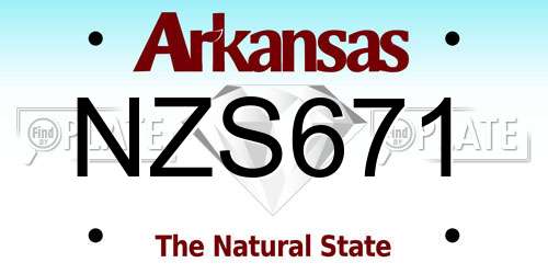 NZS671 Arkansas License Plate