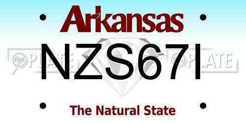 NZS67I Arkansas License Plate