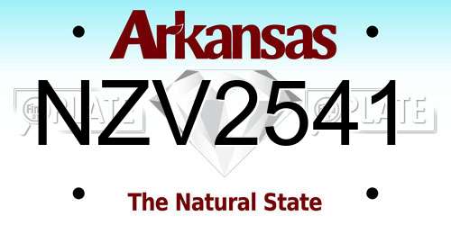 NZV2541 Arkansas License Plate