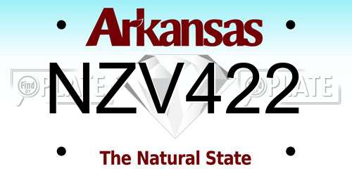 NZV422 Arkansas License Plate