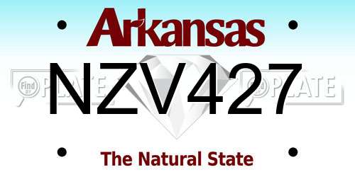 NZV427 Arkansas License Plate