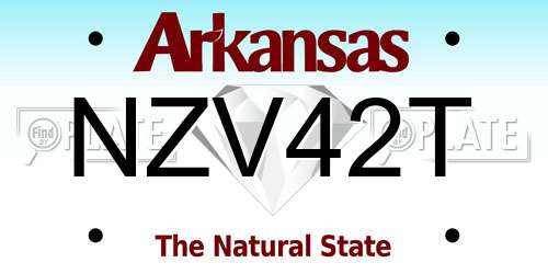 NZV42T Arkansas License Plate