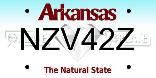 NZV42Z Arkansas License Plate