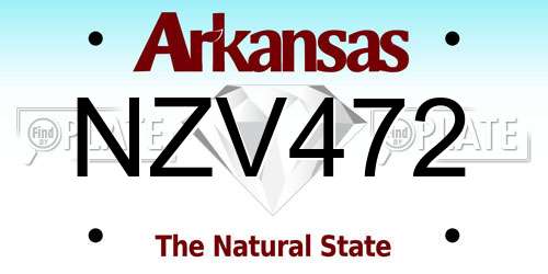 NZV472 Arkansas License Plate