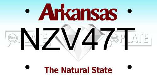 NZV47T Arkansas License Plate