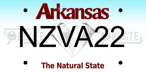 NZVA22 Arkansas License Plate