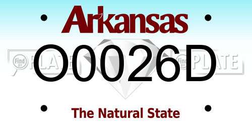 O0026D Arkansas License Plate