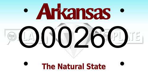 O0026O Arkansas License Plate