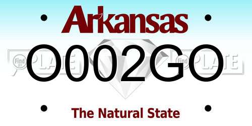 O002GO Arkansas License Plate