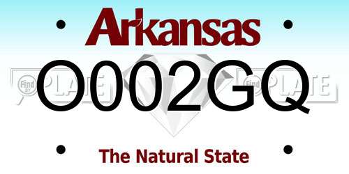 O002GQ Arkansas License Plate