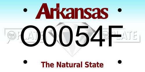 O0054F Arkansas License Plate