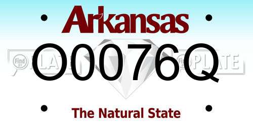 O0076Q Arkansas License Plate