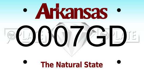 O007GD Arkansas License Plate