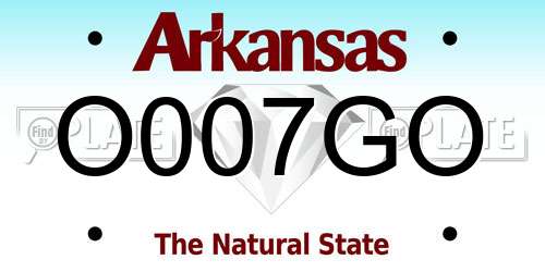 O007GO Arkansas License Plate
