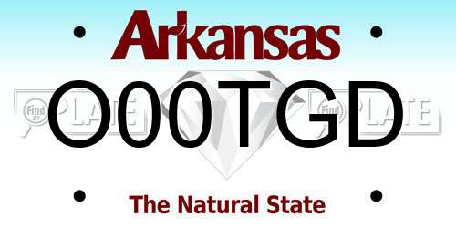 O00TGD Arkansas License Plate