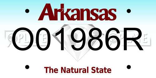 O01986R Arkansas License Plate
