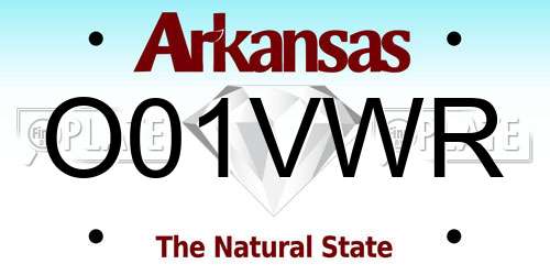 O01VWR Arkansas License Plate